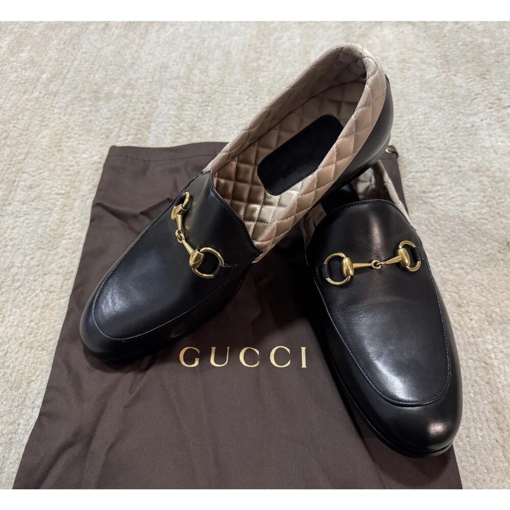 Authentic GUCCI Jordaan Horsebit Brixton Loafer Black Leather UNISEX US 7.5 - Picture 7 of 8